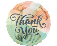 Foil balloon 18" SHP -  Thank you pastel clouds EOL