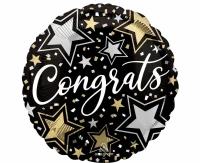 Foil balloon 18" SHP -  Congrats stars EOL