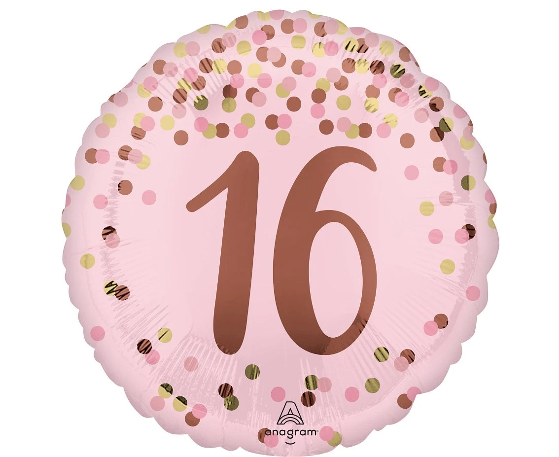 Foil balloon 18" Pretty pink 16th birthday EOL