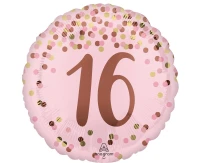 Foil balloon 18" Pretty pink 16th birthday EOL