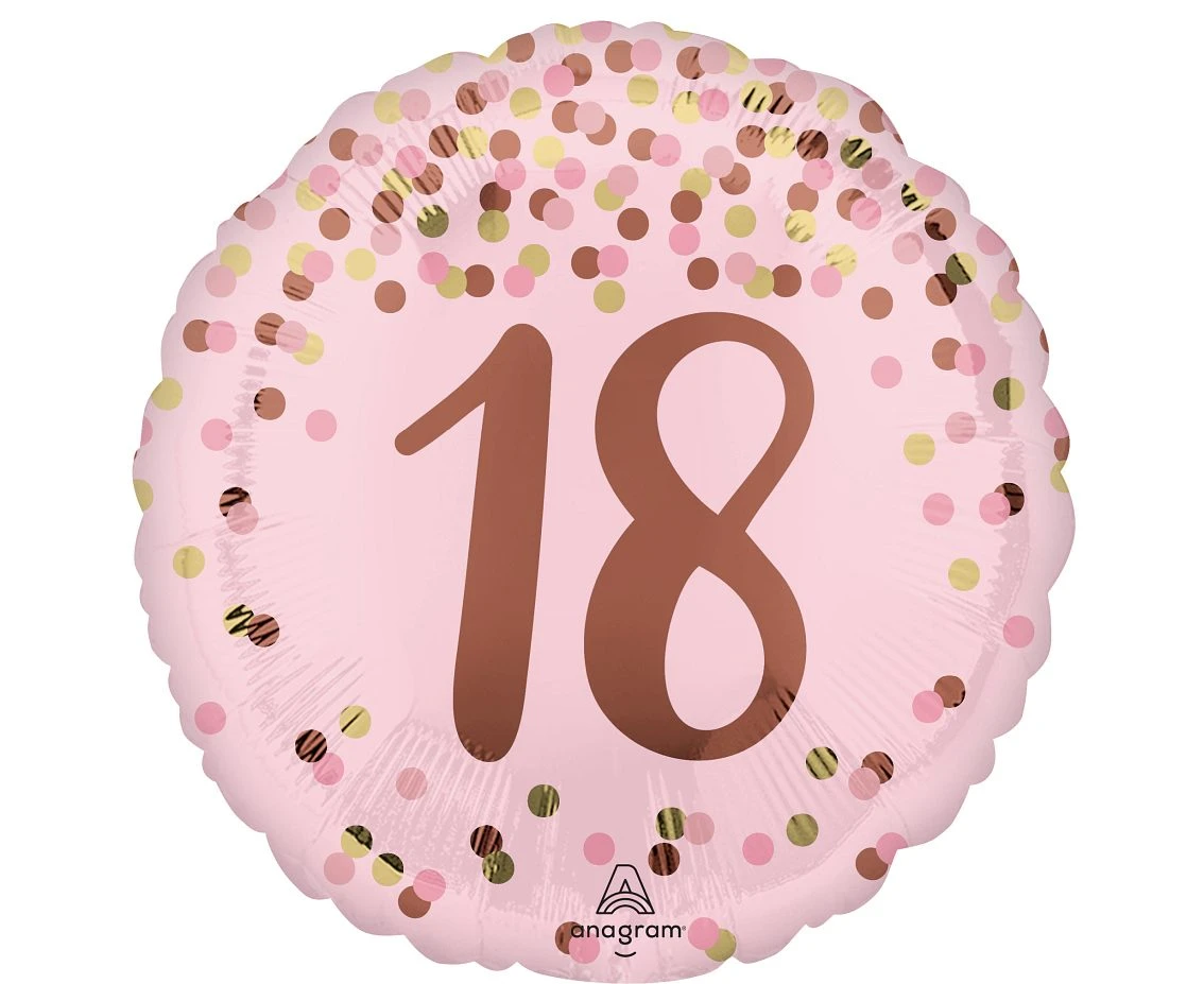Foil balloon 18" Pretty pink 18th birthday EOL