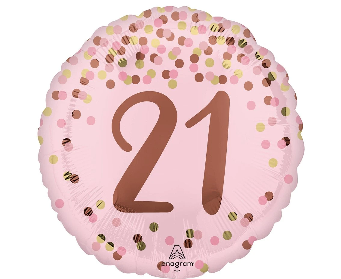 Foil balloon 18" Pretty pink 21st birthday EOL