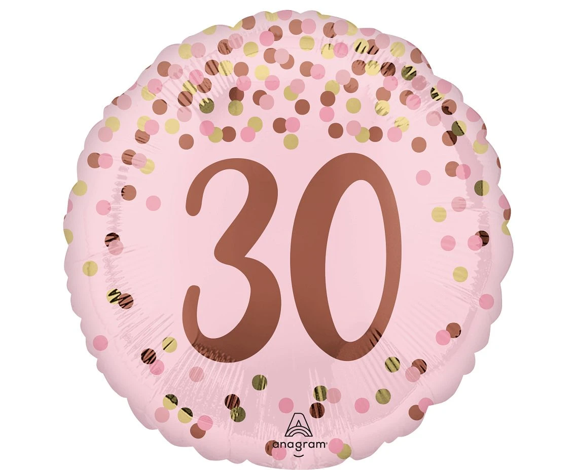Foil balloon 18" Pretty pink 30th birthday EOL