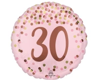 Foil balloon 18" Pretty pink 30th birthday EOL