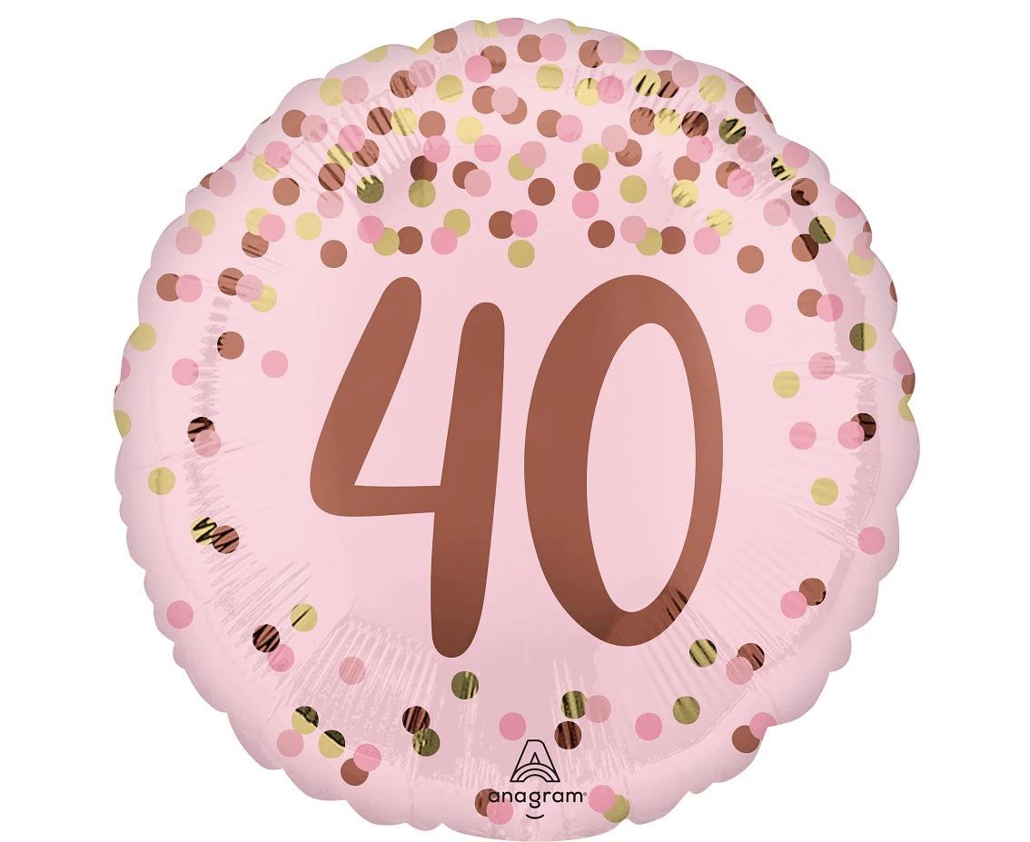 Foil balloon 18" Pretty pink 40th birthday EOL