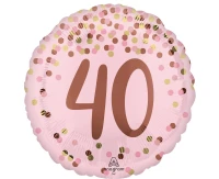 Foil balloon 18" Pretty pink 40th birthday EOL