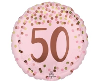 Foil balloon 18" Pretty pink 50th birthday EOL
