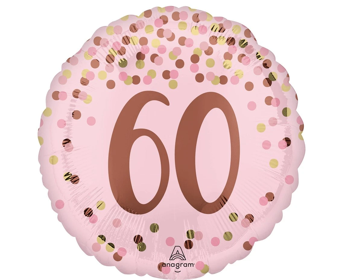 Foil balloon 18" Pretty pink 60th birthday EOL