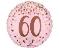 Foil balloon 18" Pretty pink 60th birthday EOL
