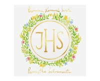 Greeting card KW card COMMUNION with HS ring BACKGROUND FLOWERS WREATH