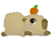 Foil balloon FX - Capybara, unpacked (flat)