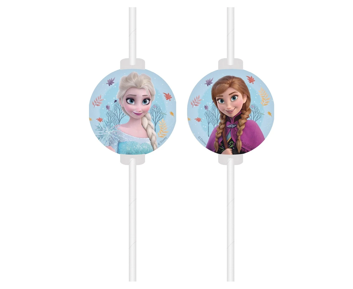 Paper straws Happy Birthday Frozen, 1 pc