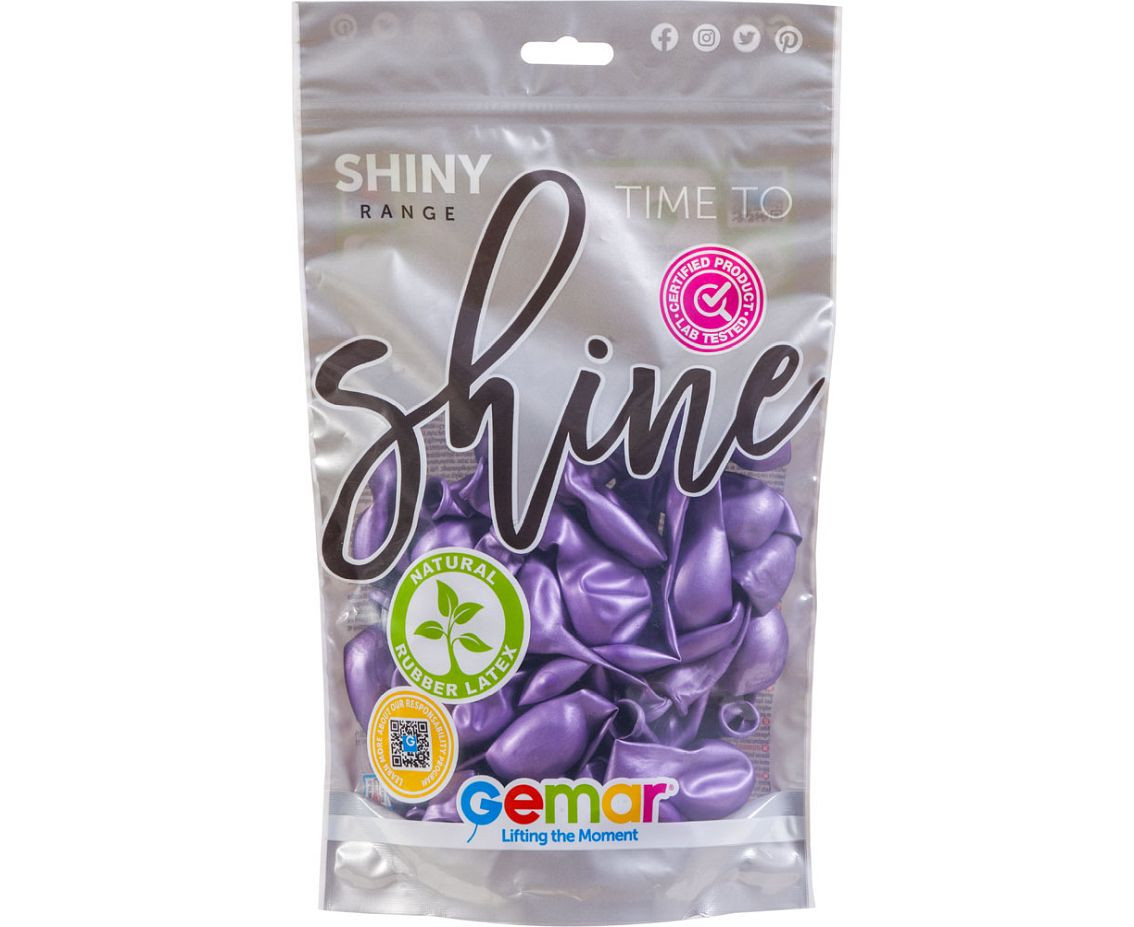 Balloons Gemar 5", shiny purple, 100pcs