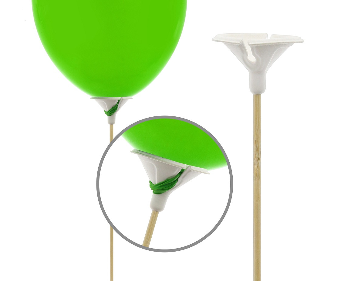 Bamboo + Paper Balloon Sticks with Stoppers, 10 pcs.