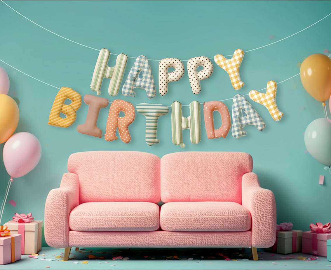 Balloon garland, HAPPY BIRTHDAY