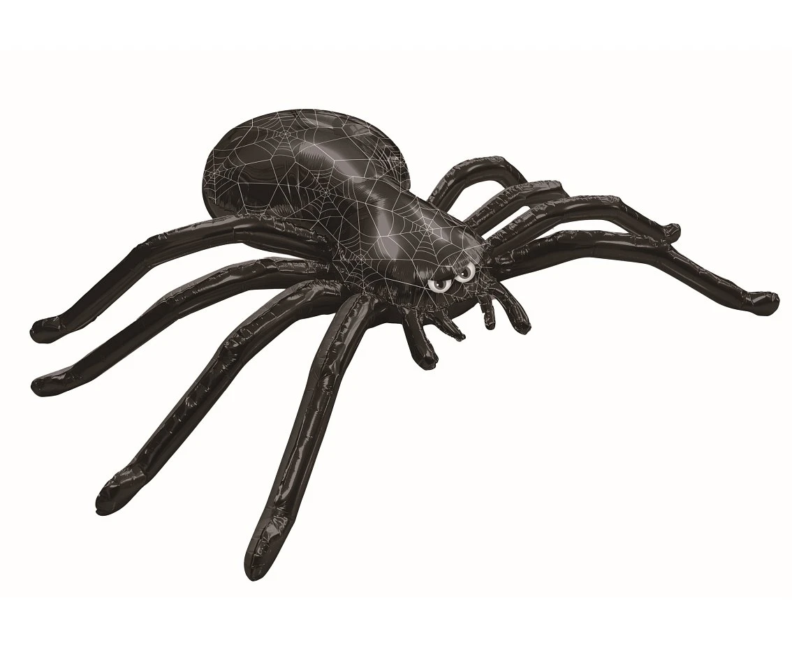 Spider foil balloon, black, standing, 196x156x46 cm