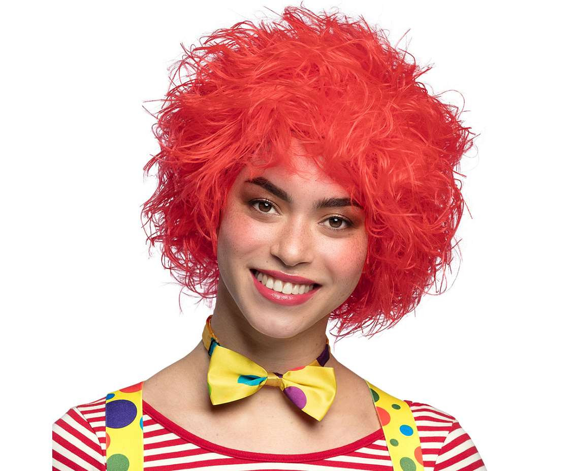 Clown Wig Curly, Red