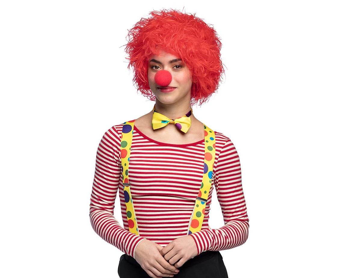 Clown Wig Curly, Red
