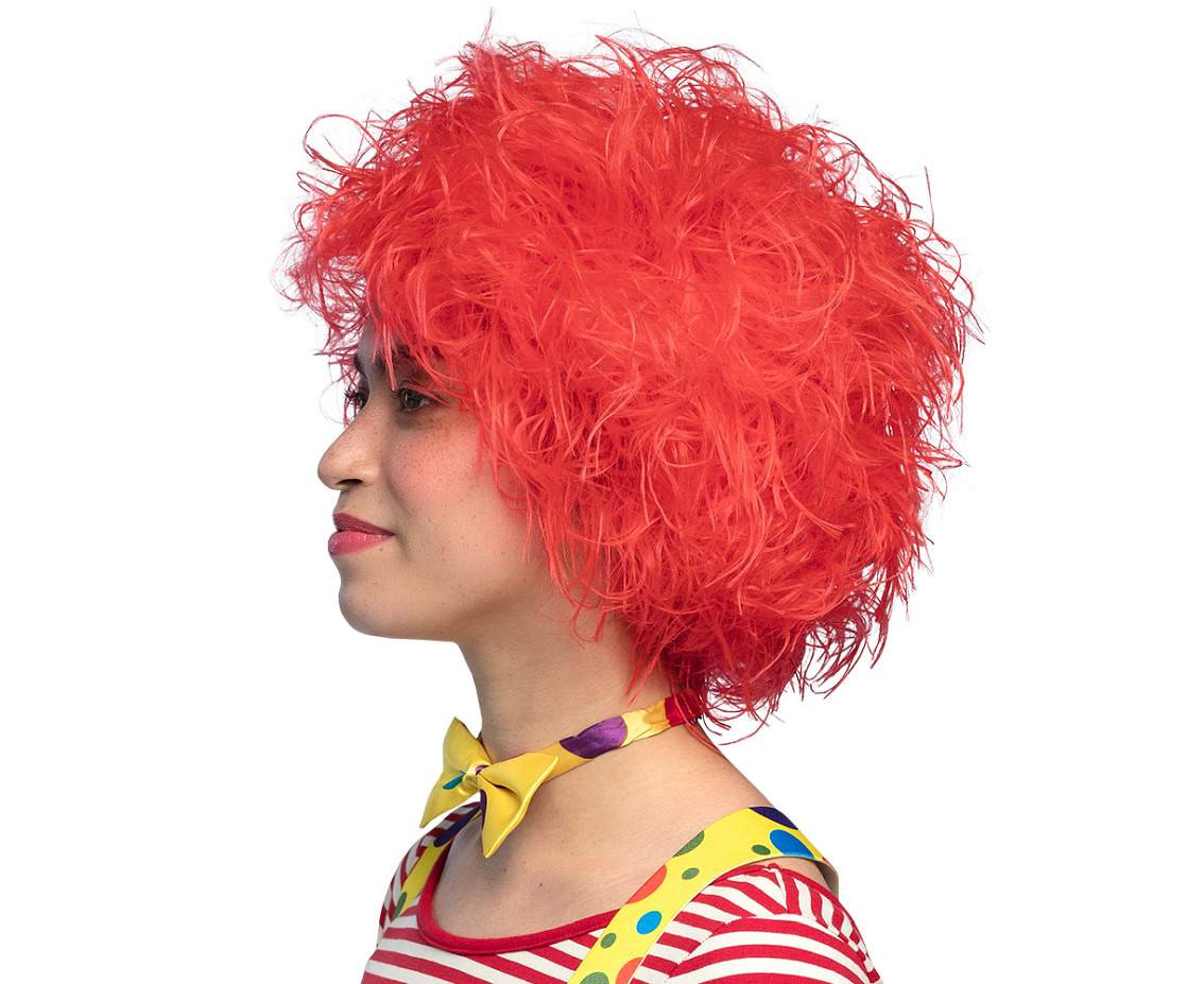 Clown Wig Curly, Red