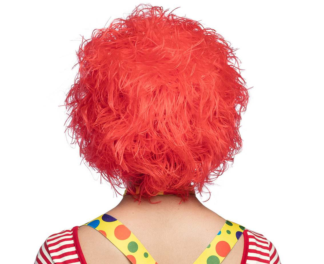 Clown Wig Curly, Red