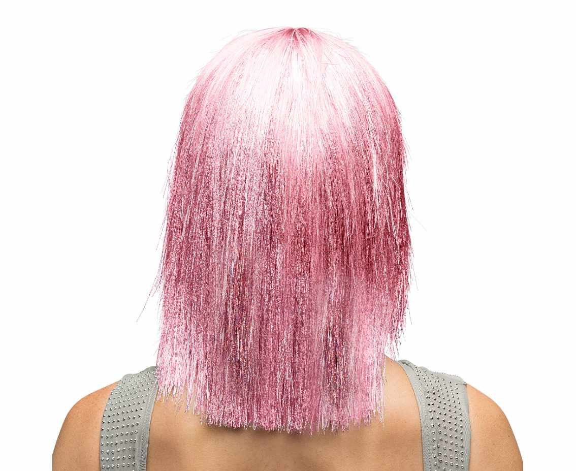 Wig Crazy pink with fringe