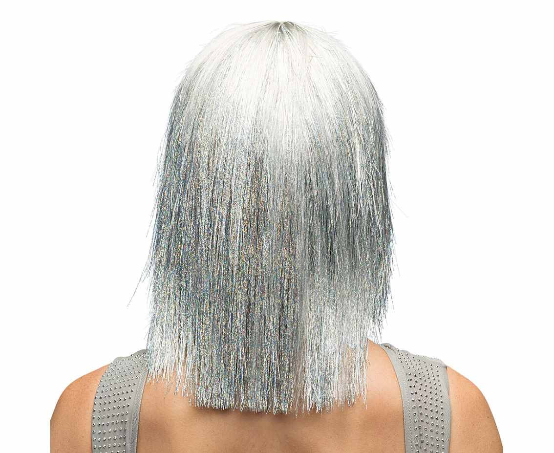 Wig Crazy silver with fringe