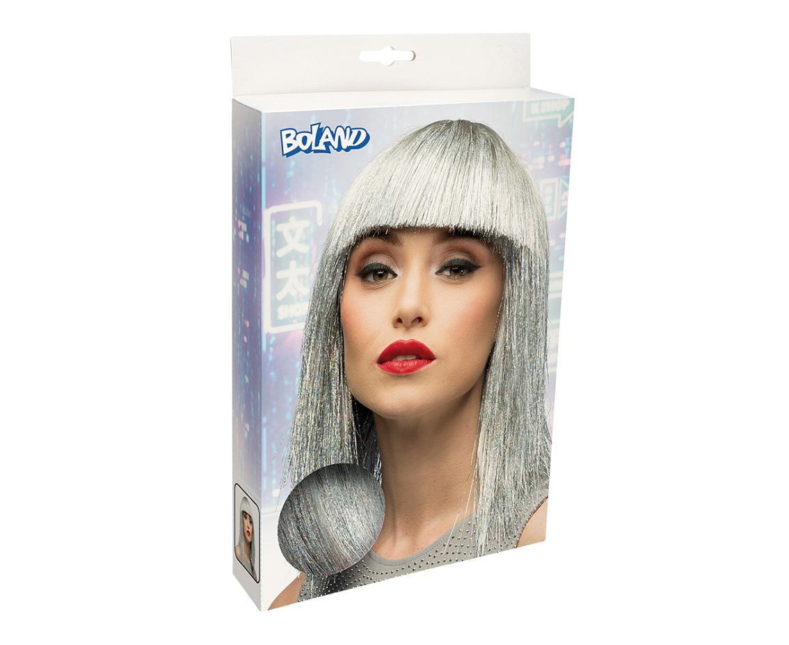 Wig Crazy silver with fringe