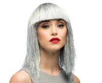 Wig Crazy silver with fringe