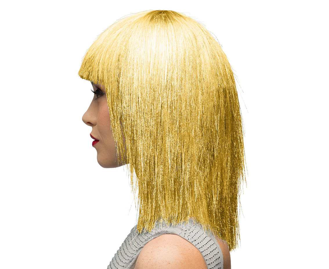 Wig crazy gold with fringe