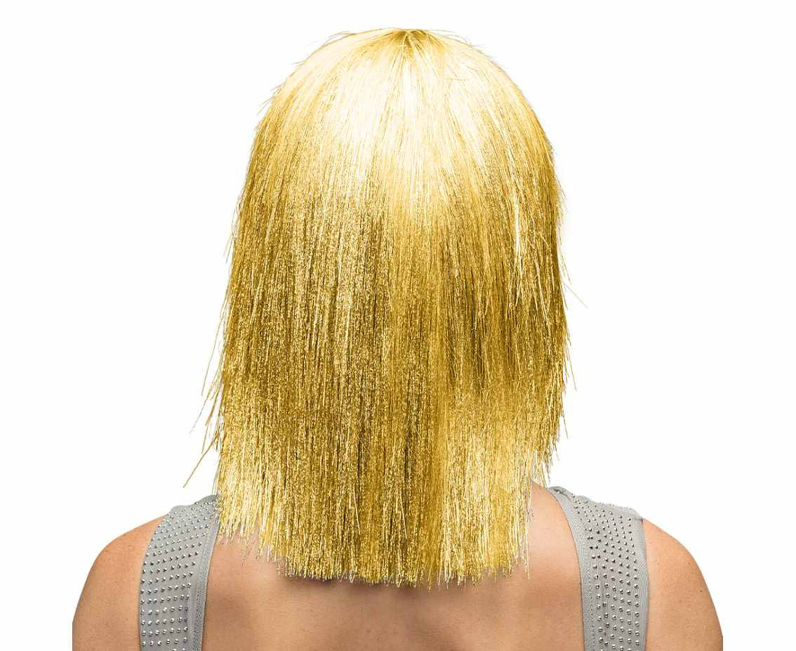 Wig crazy gold with fringe