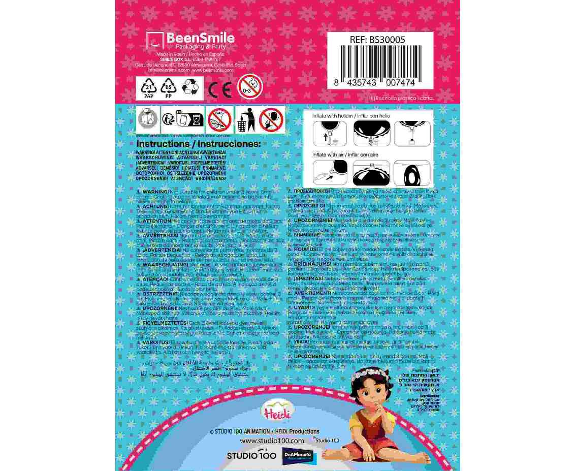 Foil balloon 18" FX - Heidi, packed EOL