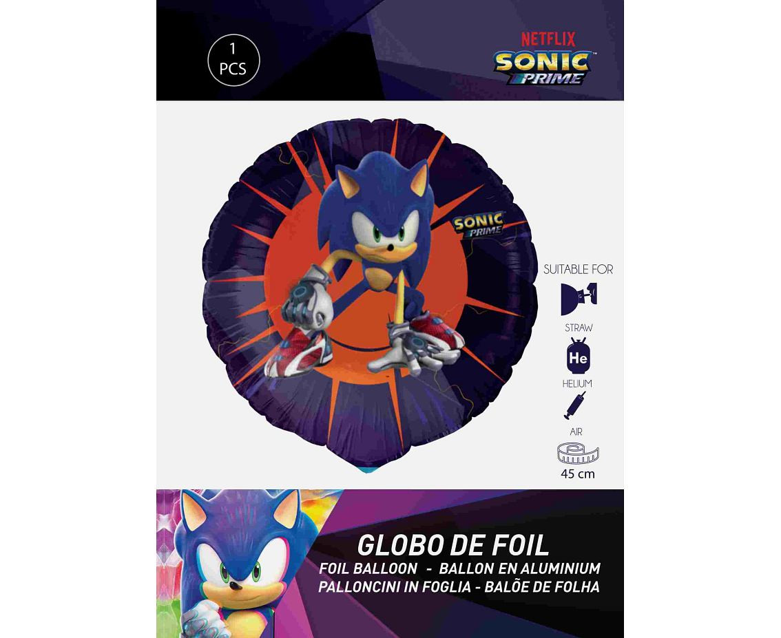 Foil balloon 18" FX - Sonic, packed