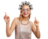 Disco headband, silver