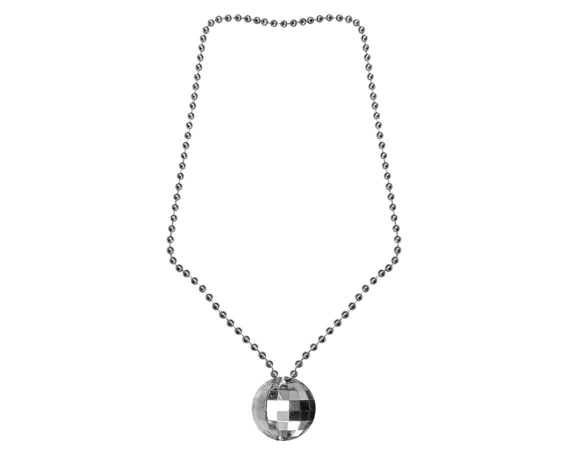 Disco necklace, silver