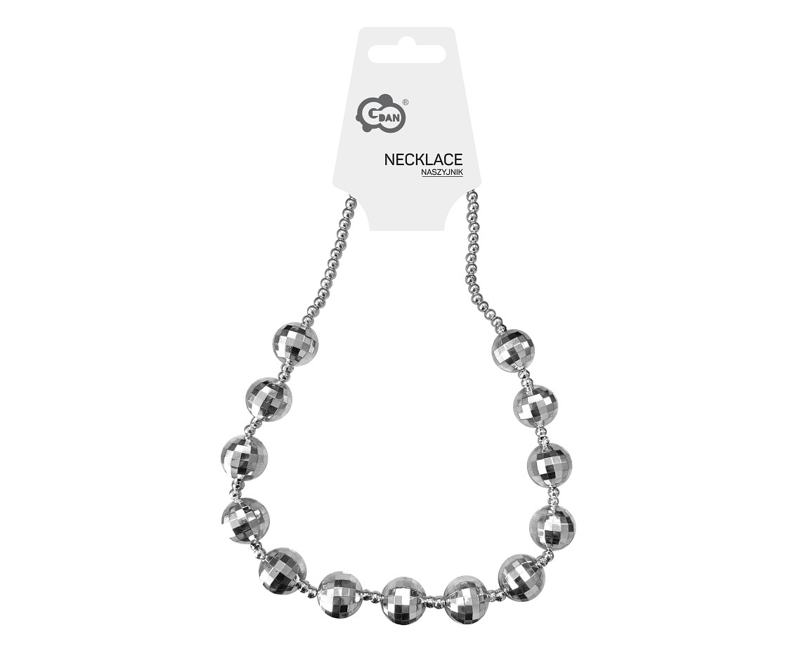 Disco necklace, silver