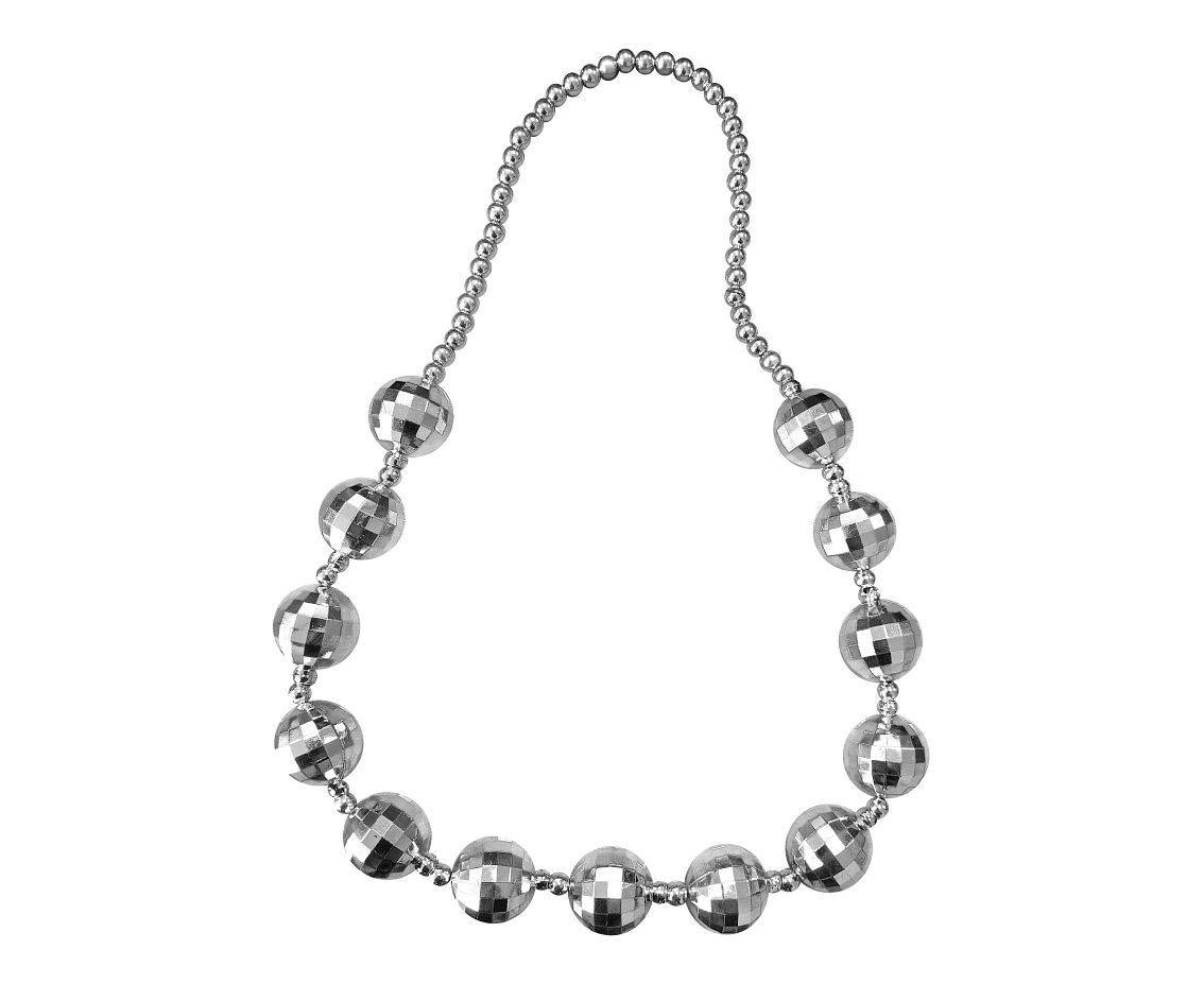 Disco necklace, silver