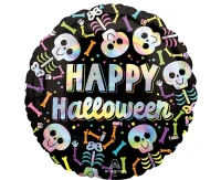 Foil balloon  18" Iridescent Bare Bones Halloween EOL