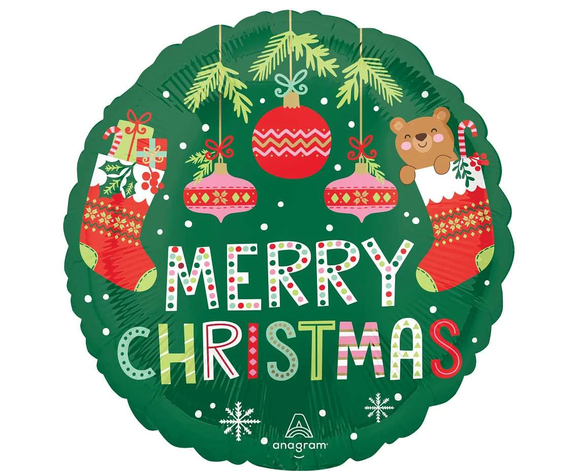 Foil balloon  18" Beary Christmas EOL