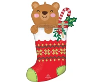 Foil balloon  SuperShape Christmas Stocking , 55cm w x 81cm EOL