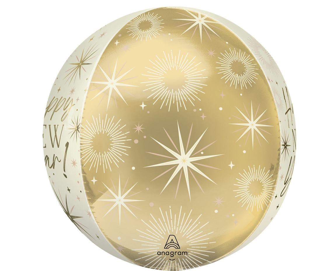 Foil Balloon 15" ORBZ - Gold Ball New Year EOL