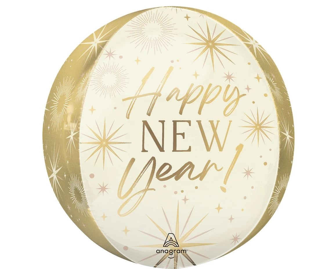 Foil Balloon 15" ORBZ - Gold Ball New Year EOL
