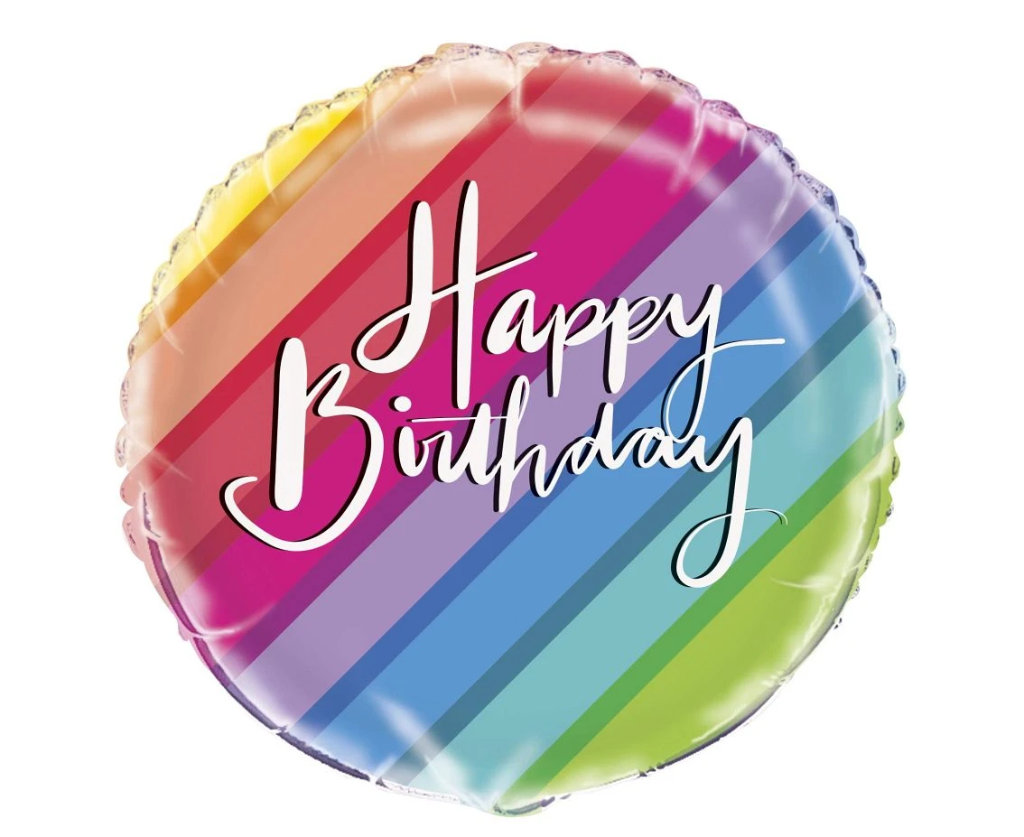 Foil balloon 18" Happy Birthday Rainbow