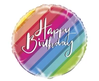 Foil balloon 18" Happy Birthday Rainbow