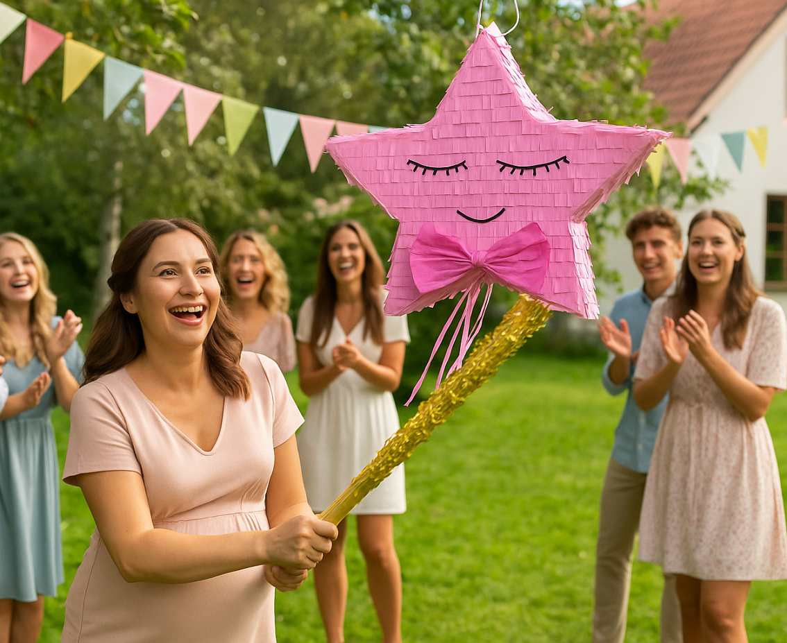Pink Star Pinata, 45x8x43cm