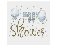 POLMAK Baby Shower Blue napkins, 33x33 cm, 20 pcs.