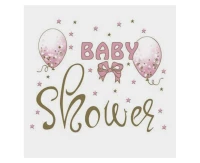 POLMAK Baby Shower Pink napkins, 33x33 cm, 20 pcs.
