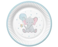 POLMAK Baby Elephant plates with Blue Ballon, 8 pcs.