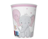 POLMAK Baby Elephant with Pink Ballon cups, 8 pcs.