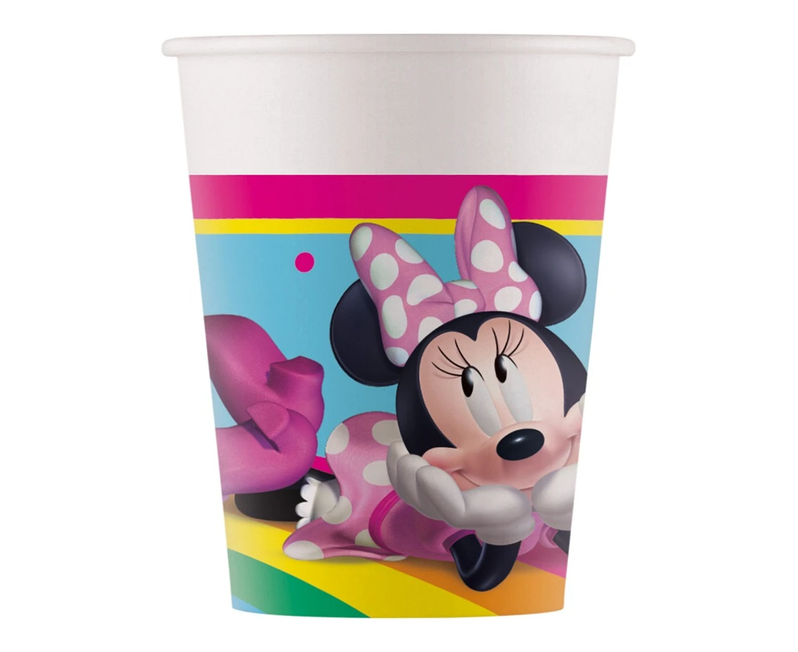 Minnie Rainbow Makes Me Smile paper cups, 200 ml, 8 pcs.