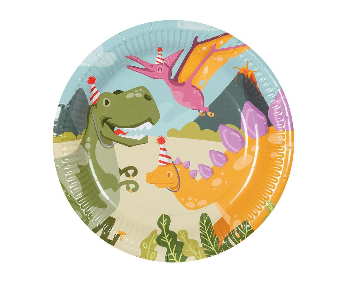 10 Plates Dino party 23cm (50057)